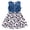 Cow, variant on Girls Dresses Sleeveless Denim Dress Ruffle Bowknot Front A-Line Casual Sundress Floral Dress for Kids 2-8T