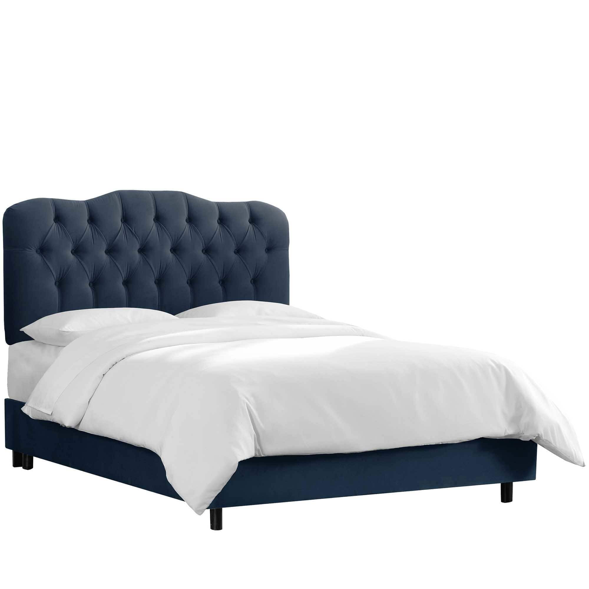 Skyline Furniture Custom Microsuede Button Tufted Headboard White White Finish Twin Walmart Com Walmart Com