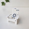 thumbnail image 2 of Mini Beach Chair Ornaments for Coastal, Ocean, Nautical Theme Home Bathroom Decorations - Handcrafted Pine Mediterranean Style Doll Chair (4 in), 2 of 8