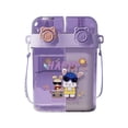thumbnail image 2 of SuChun Glass Bottle Kawaii Water Bottle Cute Water Bottle With Double Drinking Design Leakproof Multiple Locking Pattern Portable Water Bootle For Travel Picnic Sport Purple, 2 of 9