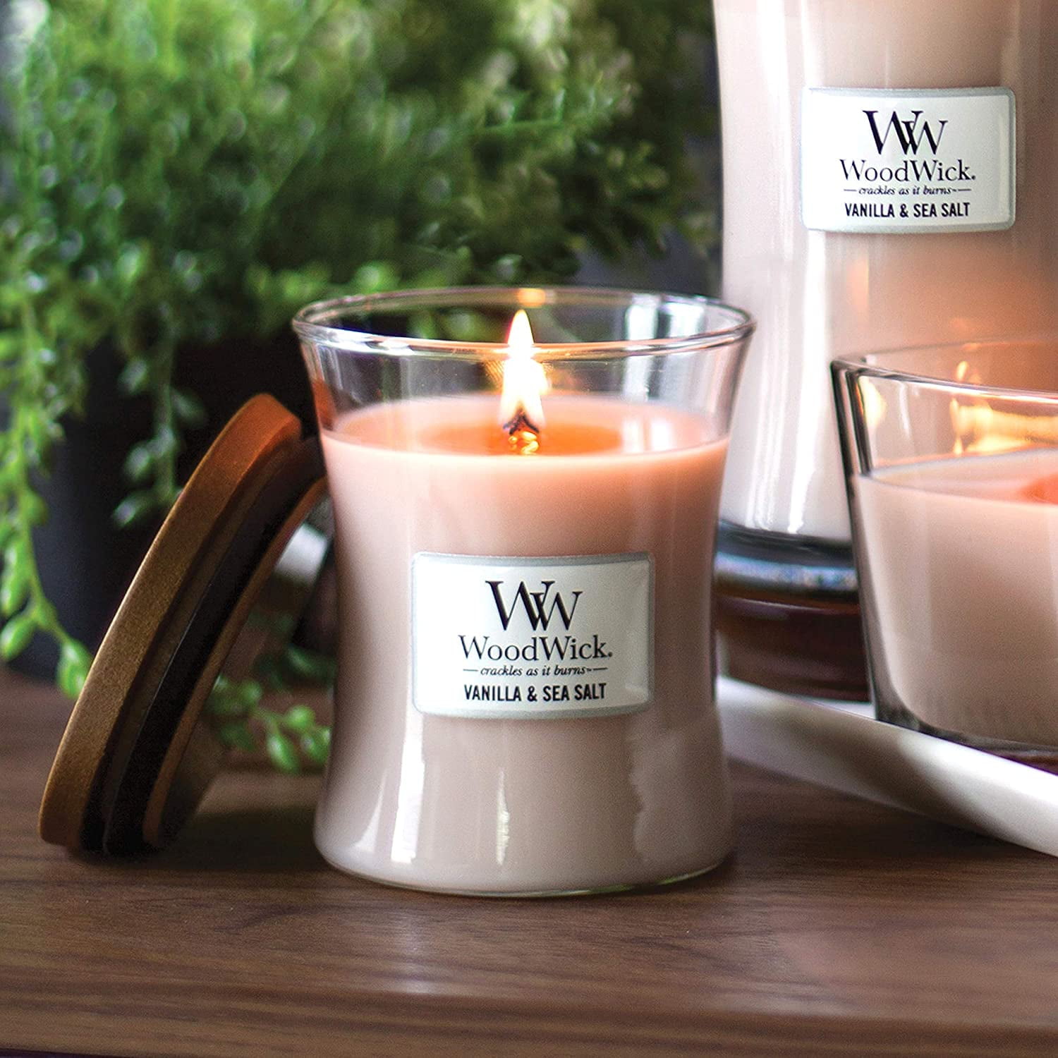 Woodwick Candle, Vanilla & Sea Salt - 9.7 oz