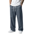 thumbnail image 2 of Men's Wide Leg Sweatpants Oversized Lounge Uncuffed Pants Drawstring Waist Casual Joggers, 2 of 6