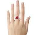 thumbnail image 3 of Star K� Three 3 Stone 8mm Round Created Ruby Trillion Engagement Promise Comfort fit Ring, 3 of 9
