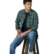 Lee Men's Long-Sleeve Button Front Collared Shirt with Front Chest Pocket (Frontier Green Olive, 2XL, XXL)