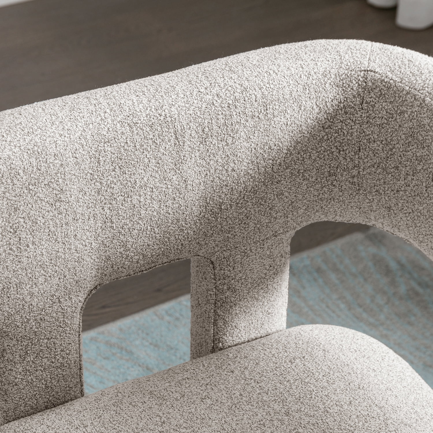 Kadyn Upholstered Accent Chair, Fabric Single Sofa Chairs for Living Room, Linen Armchair for Dining Room, Gray