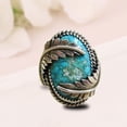 thumbnail image 5 of SPRING PARK Vintage Silver Plated Artificial Turquoise Women Ring Engagement Wedding Jewelry Gift, 5 of 6