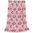 Zufioo Valentine'S Day Panda Fleece Blanket Queen Size,Plush Bed