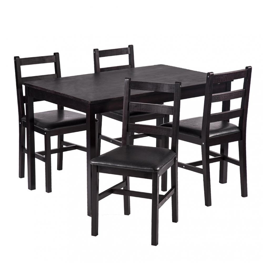 Dining Table Set Pine Wood Kitchen Dining Room Table Dinette Table With 4 Chairs Walmart Com Walmart Com
