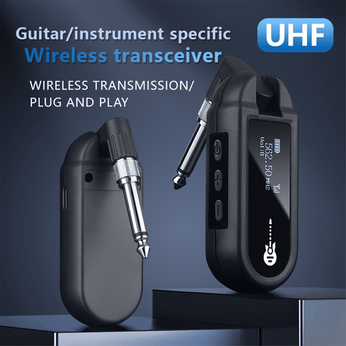 M02 UHF Wireless System Transmitter and Receiver for Guitar Violin Bass Electric Piano Keyboard Instrument Electric Drum