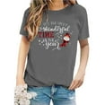 thumbnail image 3 of zaveiop It's The Most Wonderful Time of The Year Women T-Shirt Funny Snowman Pattern Short Sleeve Tops (Grey, XL), 3 of 4