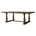 thumbnail image 2 of Weathered Oak Table - 3-inch Base Toughness, 100lbs Weight Limit, Fascinating Trestle With Turned Posts Finish Strength, Timeless Design, 2 of 2