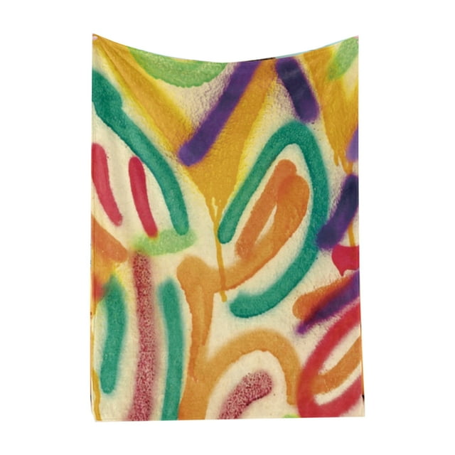 Manta con patrón artístico, hermosa, suave, acogedora, a la moda, con impresión fotográfica transparente para sofá de dormitorio BL689‑2 120 x 150 cm