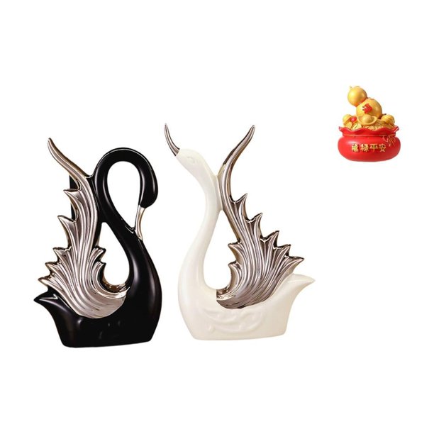 Elegante Cuenco De Cerámica Con Forma De Cisne Para Guardar Tesoros, Ideal Como Adorno Para Estantería, Aniversario, Chimenea, Festival De Primavera, Año Nuevo, Dormitorio, Regalo De