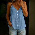 thumbnail image 2 of Women's Sleeveless V Neck Cotton Linen Button Front Tank Top Loose Casual Blouse for Summer Daily Wear, 2 of 7