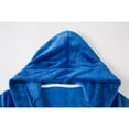 thumbnail image 4 of Toddler Baby Kids Boys Girls Hooded Bathrobe Solid Color Polyester Fiber Lace-Up Casual Night-Robe for 2-12Y Robe Loungewear, 4 of 5