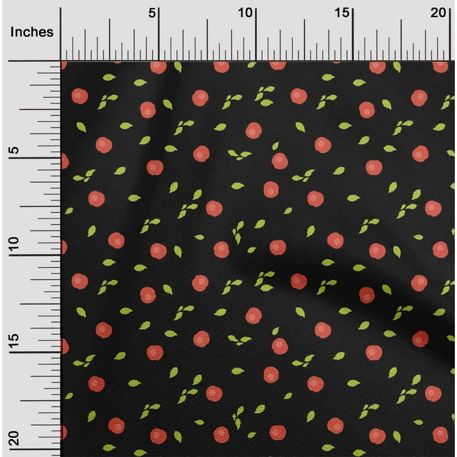 oneOone Cotton Flex Fabric Leaves & Apple Fruited Craft Fabric BTY 40 Inch Wide