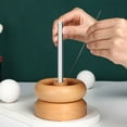 thumbnail image 2 of Portable Manual Wood Spinner Bead String Quickly Stringing Bowl Wooden Crafts Loader Pearls Rosary Scattered, 2 of 8