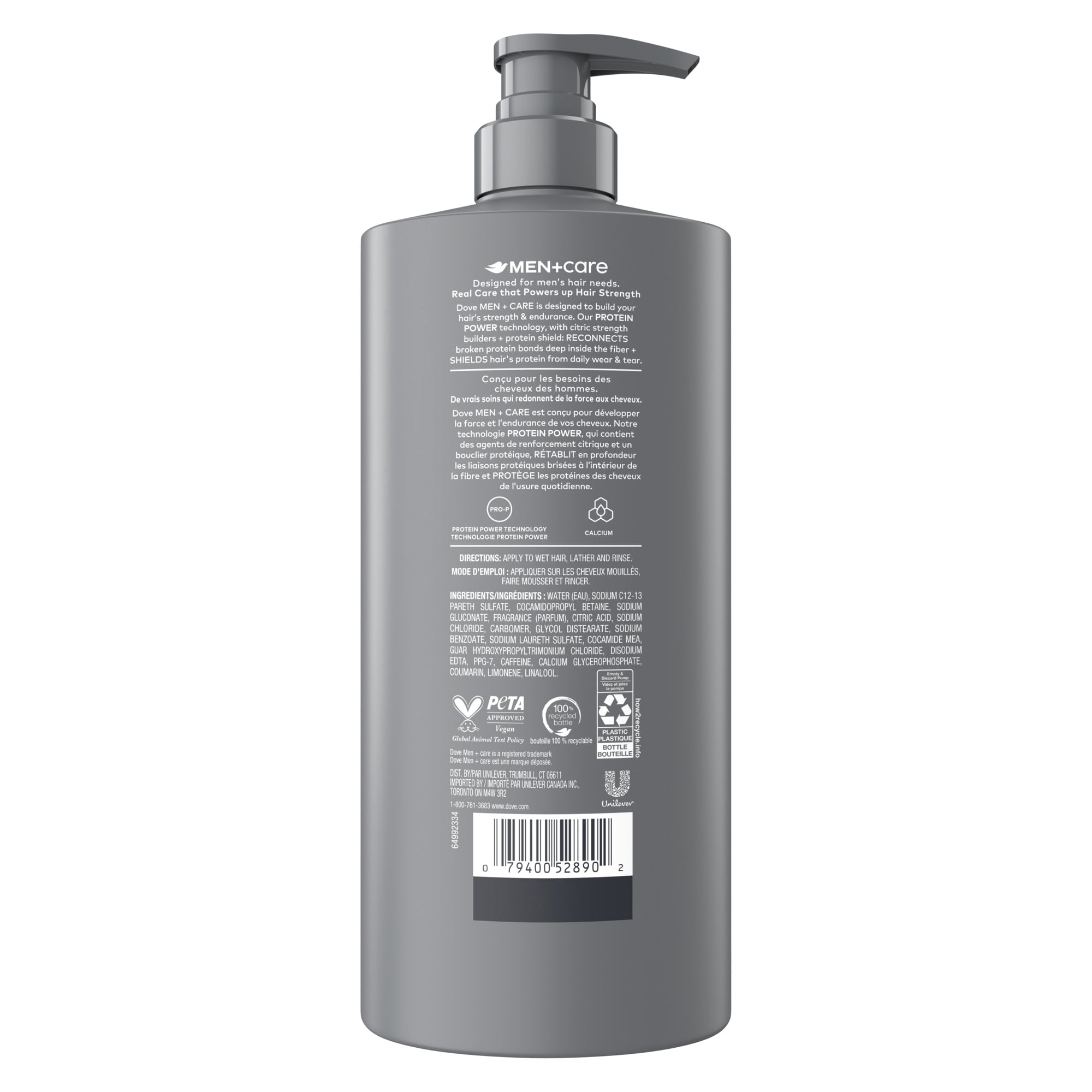 Dove Men+Care Thick & Strong 2-in-1 Shampoo + Conditioner For Weak Hair, Builds Hair Strength with Calcium