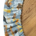 thumbnail image 5 of Ambesonne Floral Fitted Round Tablecloth, Falling Leaves Blooms Botany, 56"- 60" Diameter, Marigold Blue Grey, 5 of 5