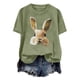 thumbnail image 4 of Tops de Cuello Alto para las Mujeres Amante Impreso Camiseta Cuello Redondo Manga Corta, Poliéster Spandex, 4 of 7