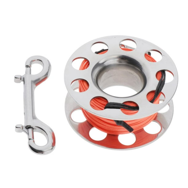 Scuba Diving Compact Finger Spool - Dive Reel & 98FT , Double Ended Orange  