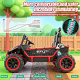 thumbnail image 5 of Funcid 24 Volt 2-Seater Ride on Toys, Ride on Cars with Remote Control, Metal Frame, 2 XL Electric Car for Kids, Power Car Wheels, UTV w/ Bluetooth, Music, 3 Speeds, Spring Suspension, Red, 5 of 7