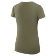 thumbnail image 3 of Women's G-III 4Her by Carl Banks Olive Green Bay Packers Filigree Logo Lightweight V-Neck Fitted T-Shirt, 3 of 3