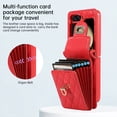 thumbnail image 2 of ELEHOLD Multi-Functional Wallet Case for Samsung Galaxy Z Flip5 2023 Organ Card Holders PU Leather Metal Snap with Crossbody Strap Shockproof Elegant Purse Case for Samsung Galaxy Z Flip5,Red, 2 of 9