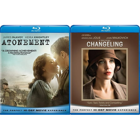 Changeling & Atonement Blu Ray 2 Pack Love & Drama Thriller Movie