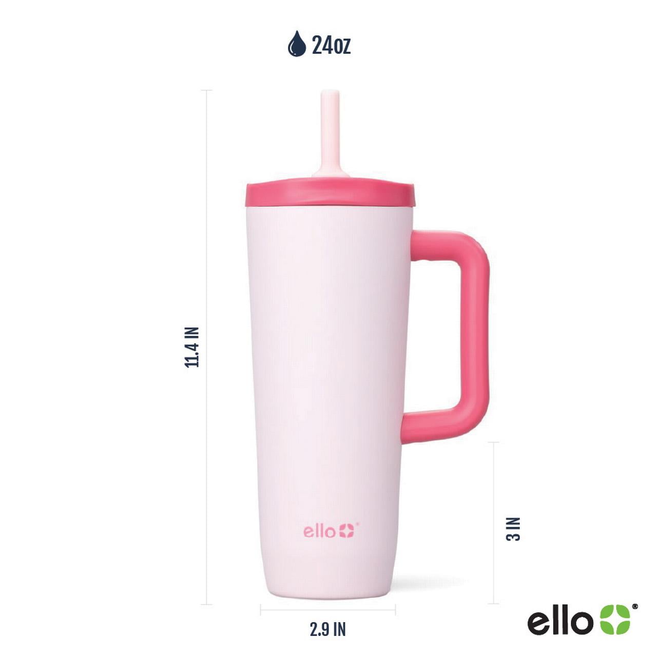 Ello Ultra Clean 24oz Insulated Leak-Proof Lid Tumbler with Sling, Strawberries