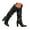 Black, variant on Knee High Boots Women Slouchy Pointed Toe Mid Calf Boots Casual Pull on Chunky Block Pumps