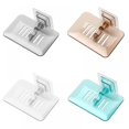 thumbnail image 4 of 2peices Set Punch-free Bathroom Soap Dishes Wall Mounted Bathroom Powerful Self-adhesive Soap Organizer (Color Random), 4 of 6