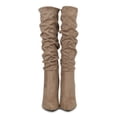 thumbnail image 4 of Women's Faux Suede Pointy Toe Slouchy Chunky Knee High Boots 19727, 4 of 6