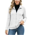 thumbnail image 4 of DailyTrove Women's Ribbed Knit Zip Up Jacket Long Sleeve Stand Collar Casual Outerwear with Pockets, 4 of 5