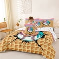 thumbnail image 3 of Erosebridal Baseball Sport Twin Bedding Sets for Kids Boys Girls, Ice Cream Drip Waffle Bedding Comforter Set, Colorful Polka Dots Reversible, 7 Pieces, 3 of 6