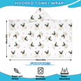thumbnail image 2 of Pug and Footprints Hooded Bath Towel，60"x35" for Ages 3 To 12 Kids, Quick Dry Lightweight Soft Microfiber Hood Beach Towel Cover Up for Kids, 2 of 7