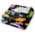 thumbnail image 4 of Types of Colorful Dinosaur Flannel Fleece Bed Blanket Throw Blanket Lightweight Cozy Plush Blanket for Bedroom Living Rooms Sofa Couch 50"x60", 4 of 6