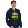 thumbnail image 5 of Strong Courageous Christian Faith Zip Up Hoodie Men's Women's Brisco Brands S, 5 of 6