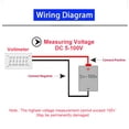 thumbnail image 2 of DC 4-100V Medidor corriente voltaje del automóvil Panel detector dos cables () Verde, 2 of 8