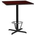 thumbnail image 3 of Flash Furniture 36" Square Laminate Top Pub Table in Walnut, 3 of 4