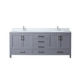 thumbnail image 3 of Jacques 80 in. W x 22 in. D Dark Grey Double Bath Vanity, White Quartz Top, and Faucet Set, 3 of 4
