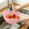 thumbnail image 4 of Colanlan Rice Washer Strainer with Handle (Small Pink), 4 of 5
