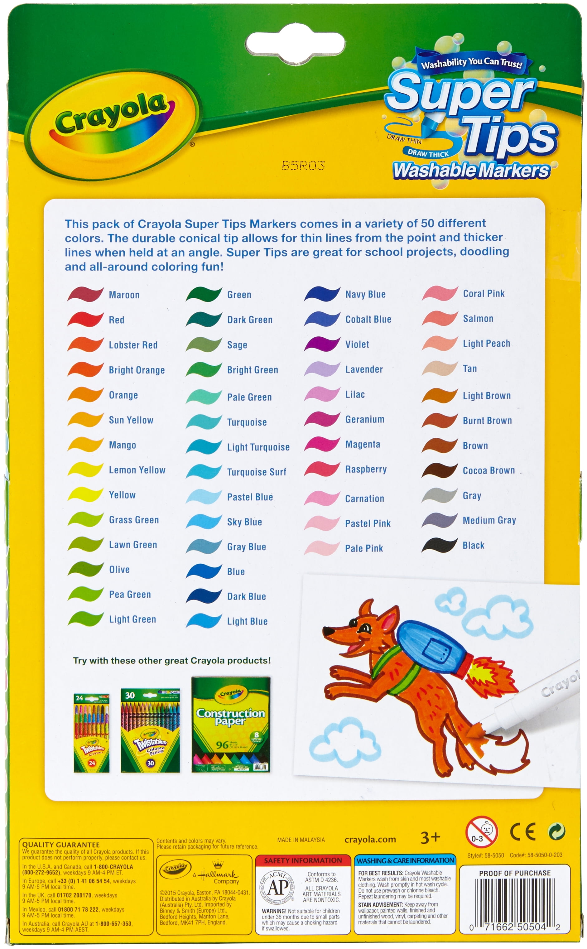 Download Crayola Super Tips Washable Markers-50/Pkg - "Styles May ...