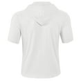 thumbnail image 3 of Fashion YLSDY Mens Linen Hooded Shirts Short Sleeve Button Down Solid Color Loose Fit Lightweight Summer Beach Casual Tops White XXL, 3 of 4
