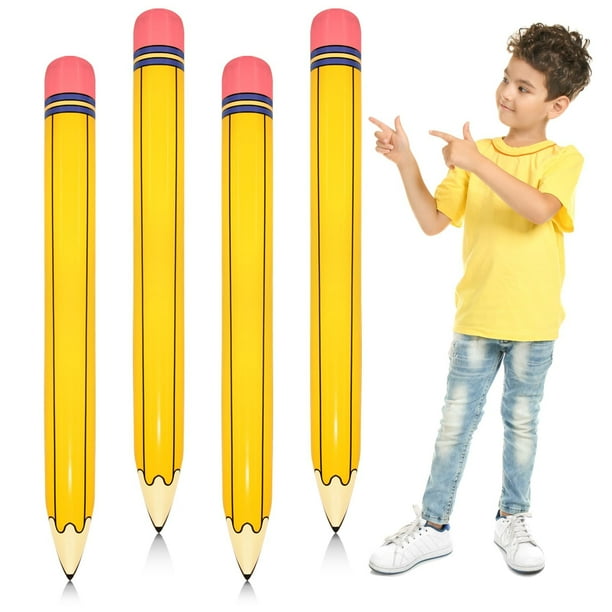 Lápices inflables con forma de globo para volver a la escuela, 112 cm, 4 unidades - Denylo pro