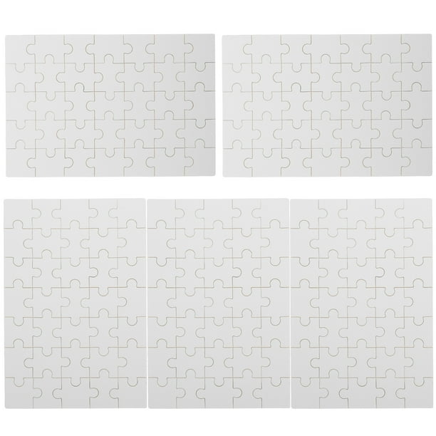 5 conjuntos de transferencia de sublimación Craft Piezas de rompecabezas en blanco Piezas de rompecería