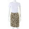 Pre-owned|Escada Womens Animal Print Pencil Skirt Brown Gold Size Small