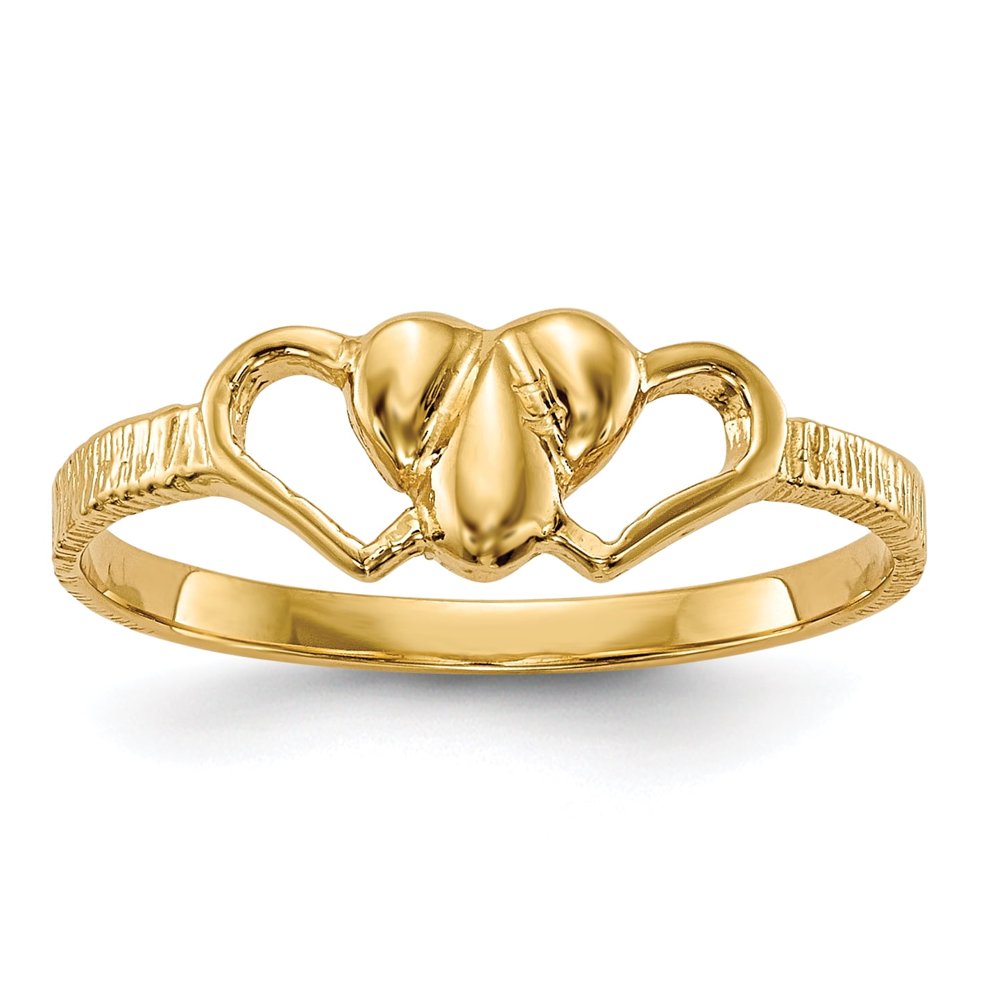 14k Children's Heart Ring 14k Yellow Gold Width 1mm; Approximate