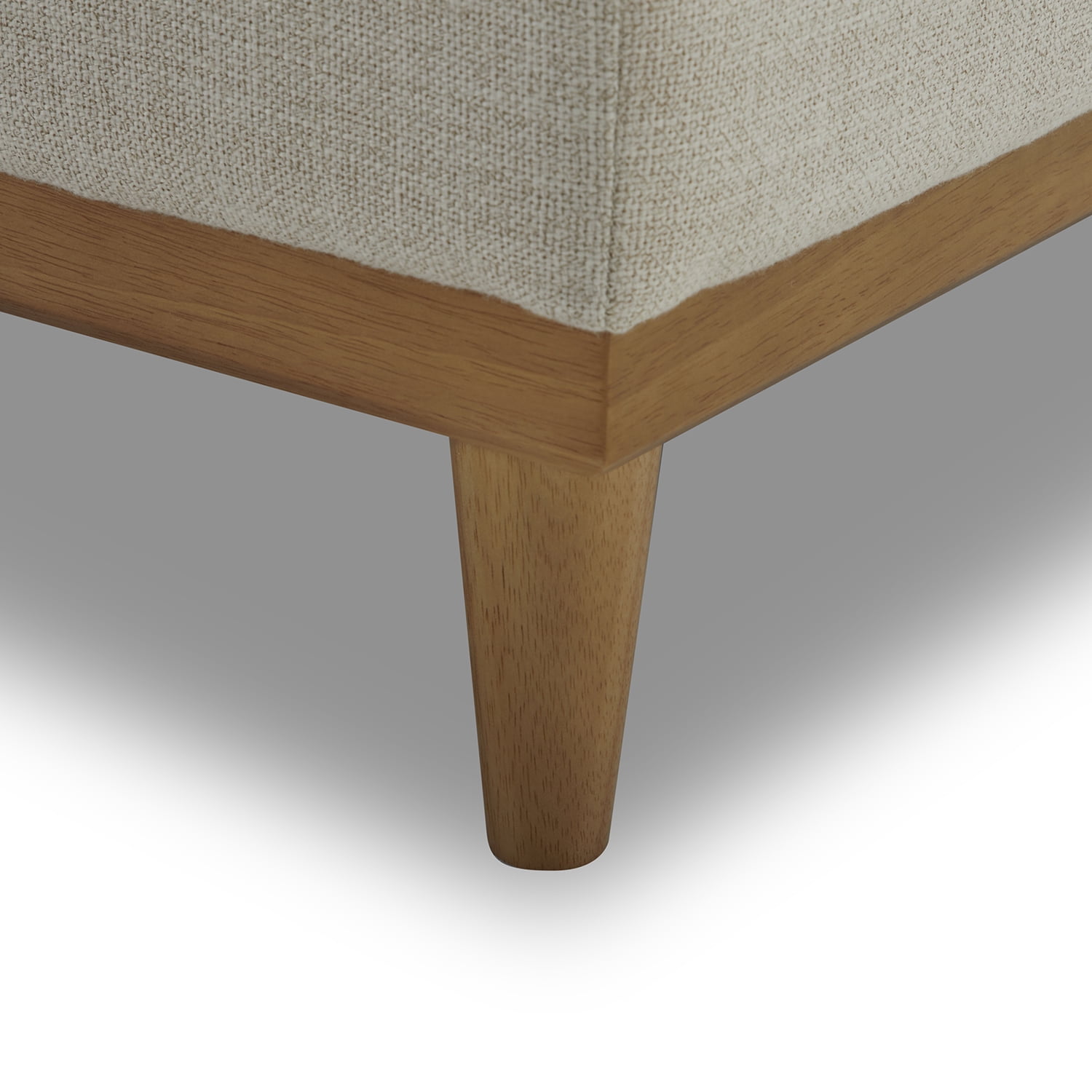 Better Homes & Gardens Springwood Square Wood Frame Ottoman, Light Honey Finish
