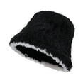 thumbnail image 1 of CSChome Fisherman Hat Women Winter Fisherman Hat - Color Matching Thick Soft Plush Foldable Bucket, 1 of 7